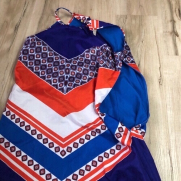 Banana Republic Blue Sleeveless Halter Sundress - Picture 7 of 9